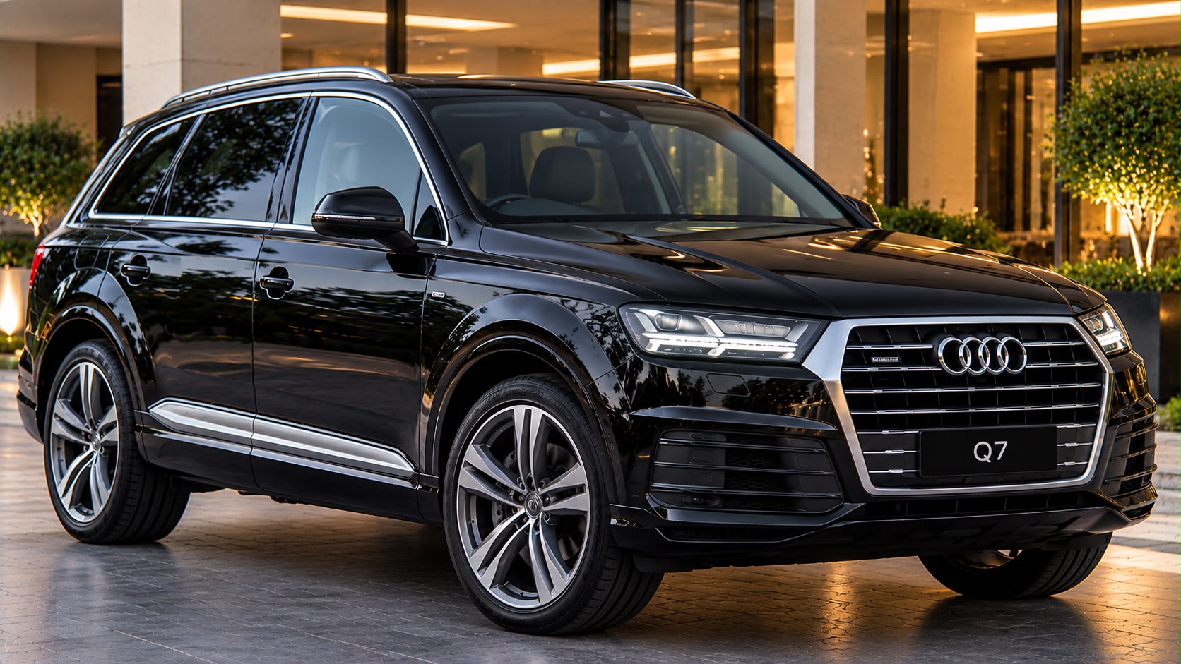Black Audi Q7 Business Class SUV exterior