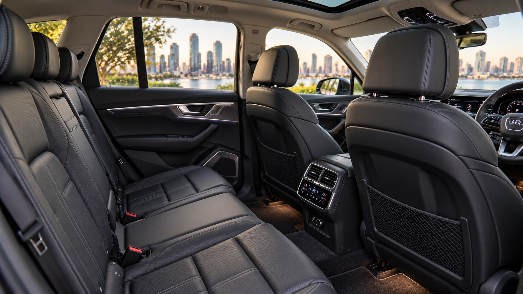 Audi Q7 premium black leather passenger interior