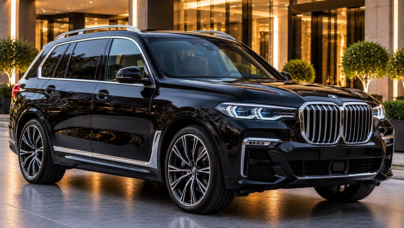 Black BMW X7 luxury SUV for chauffeur hire