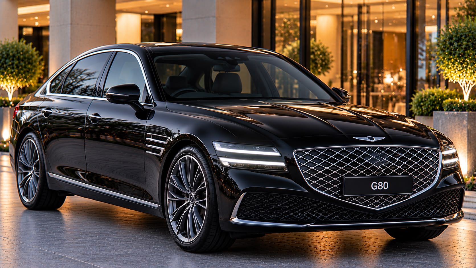 Black Genesis G80 Business Class Sedan exterior