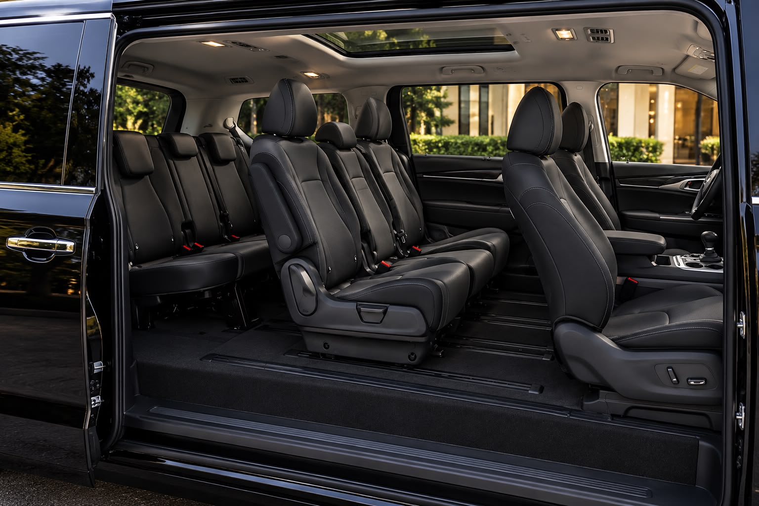 Kia Carnival premium black leather three row seating