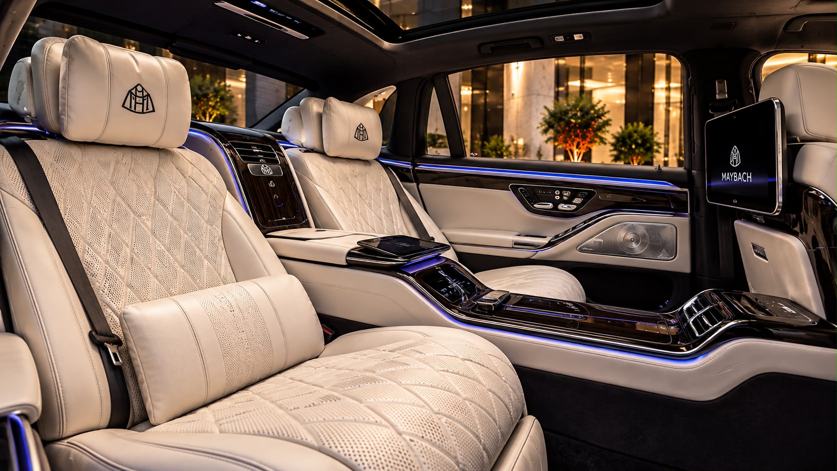 Mercedes-Maybach S-Class luxury rear passenger interior